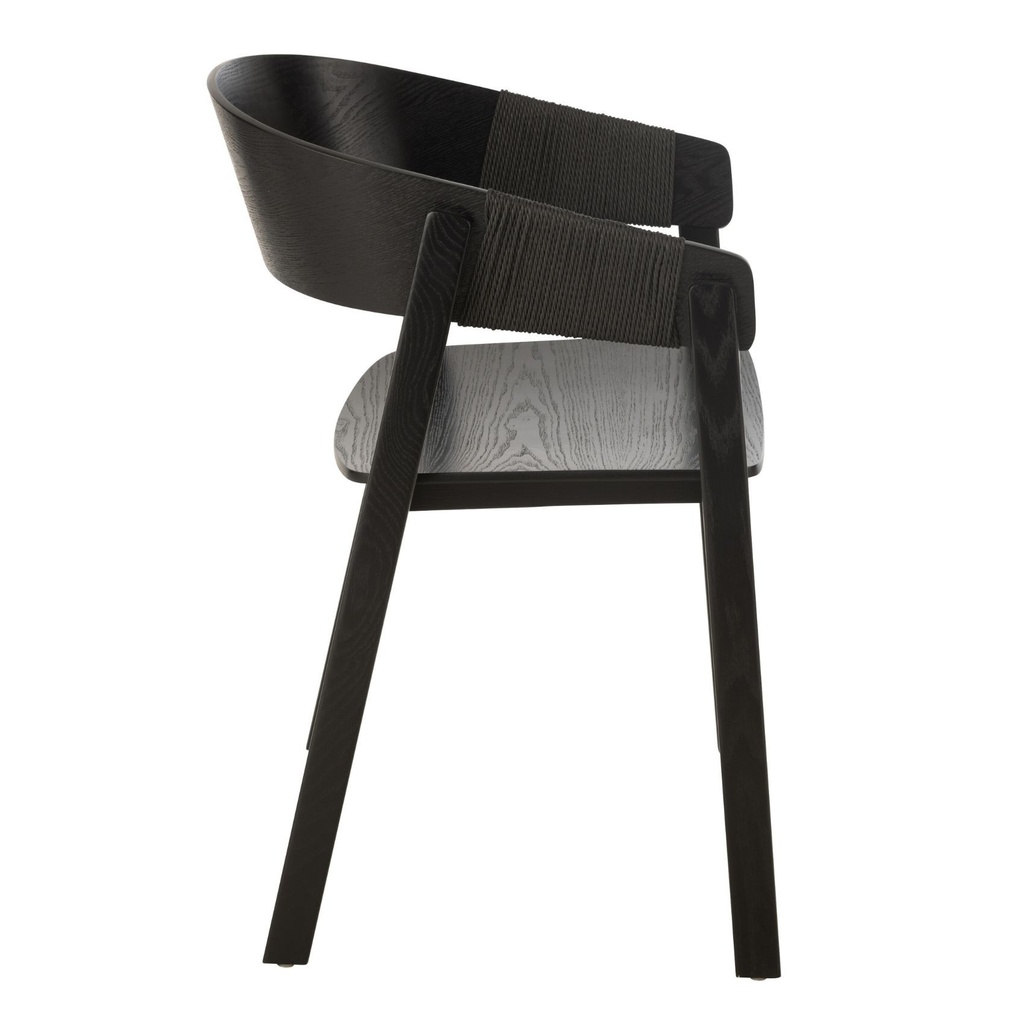 Chaise Naga bois de frêne/corde noire-J-LINE