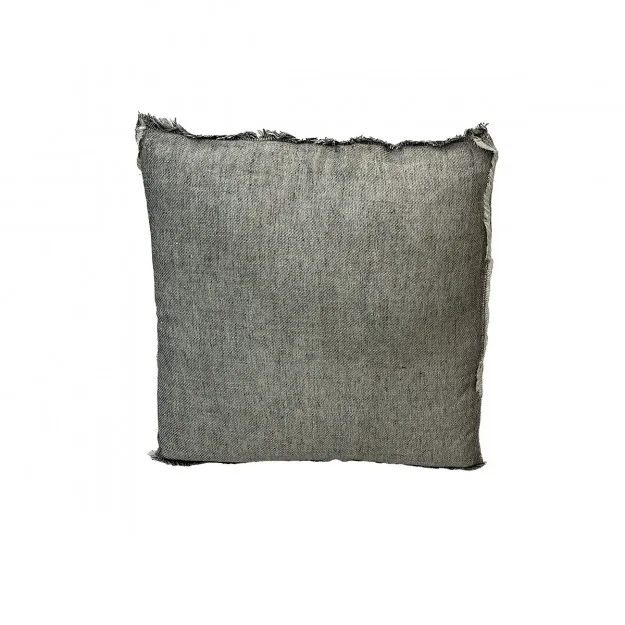 [23-L5050-785] Coussin lin 50x50 gris - BAZARDELUXE