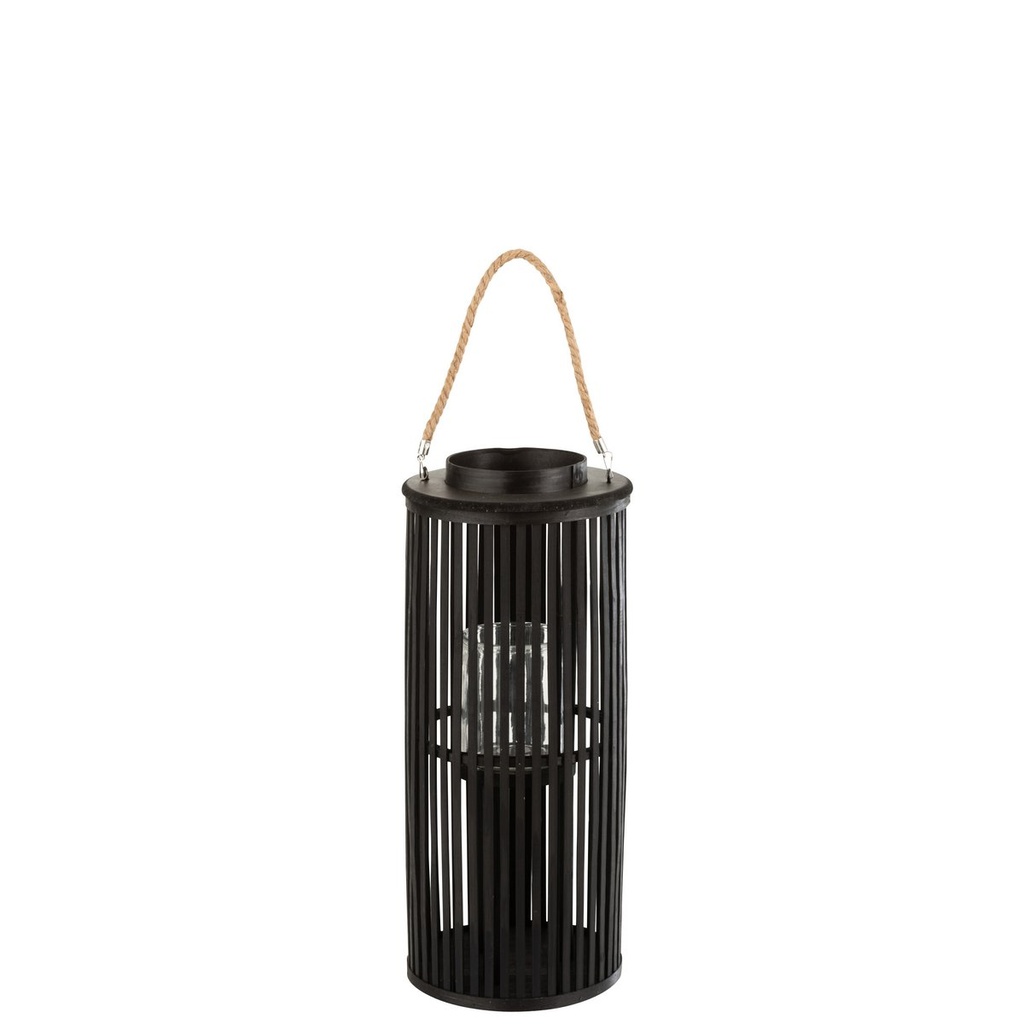 LANTERNE TUBE BAMBOU NOIR S - J-LINE
