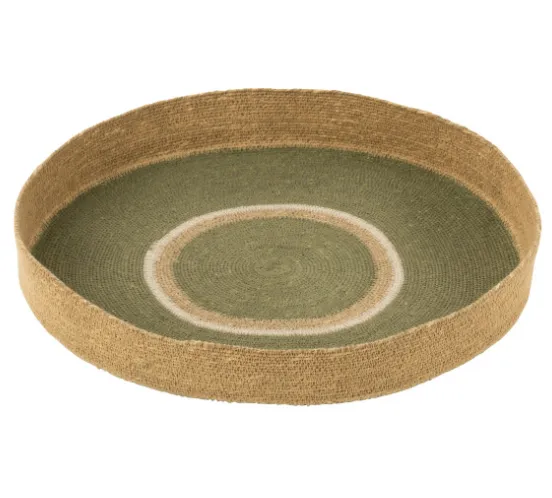 [41801] PLATEAU ROND+CERC JONC VER/NAT - J-LINE