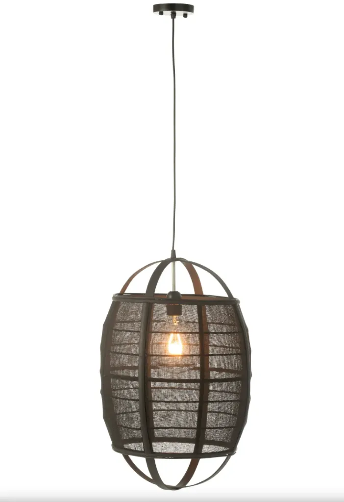 [46373] Lampe suspension lin/bambou-noir-S-J-LINE