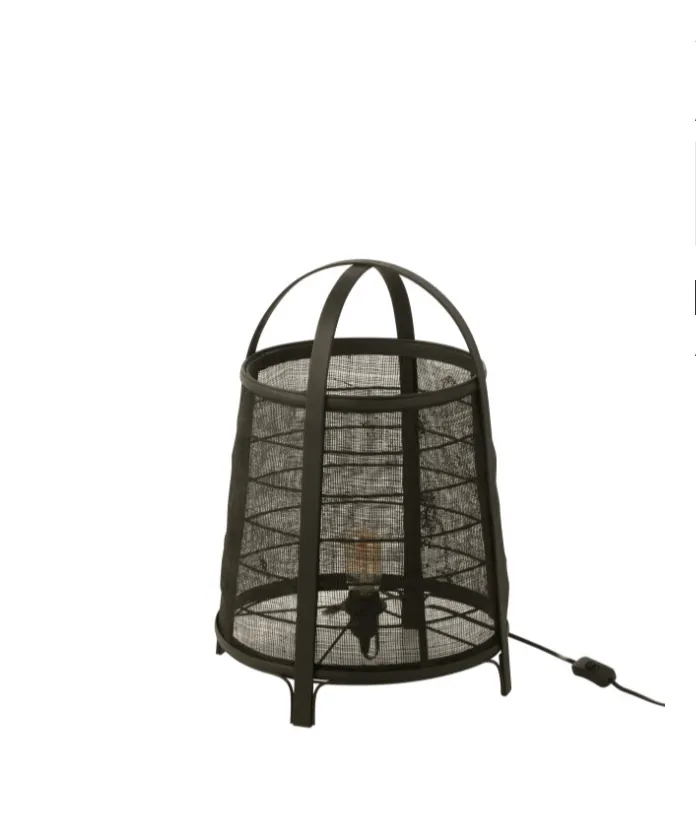 [46376] Lampe Rya coton/bambou- noir- L-J-LINE