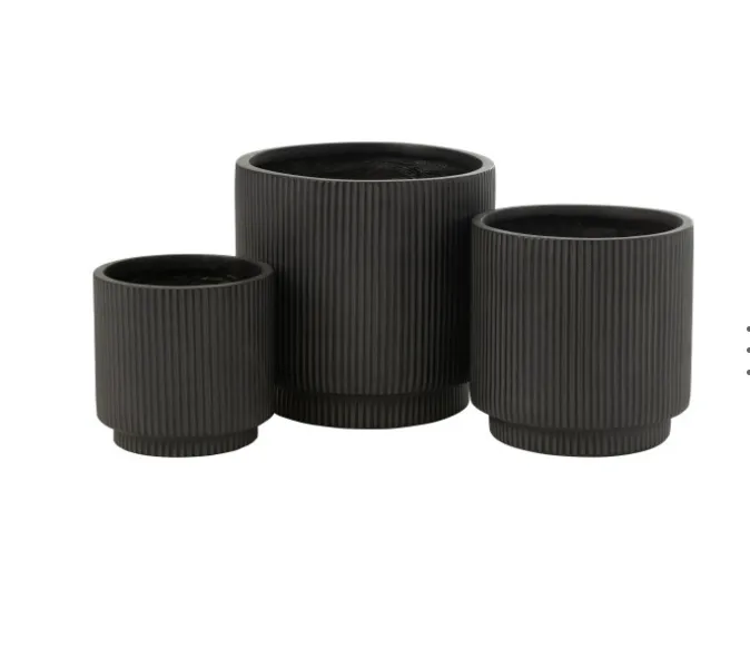 Cachepot argile noir S - J-LINE