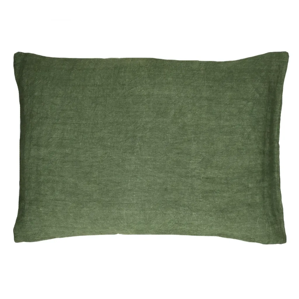 [40403-GRE-25] Coussin lin vert 70x50 - POMAX