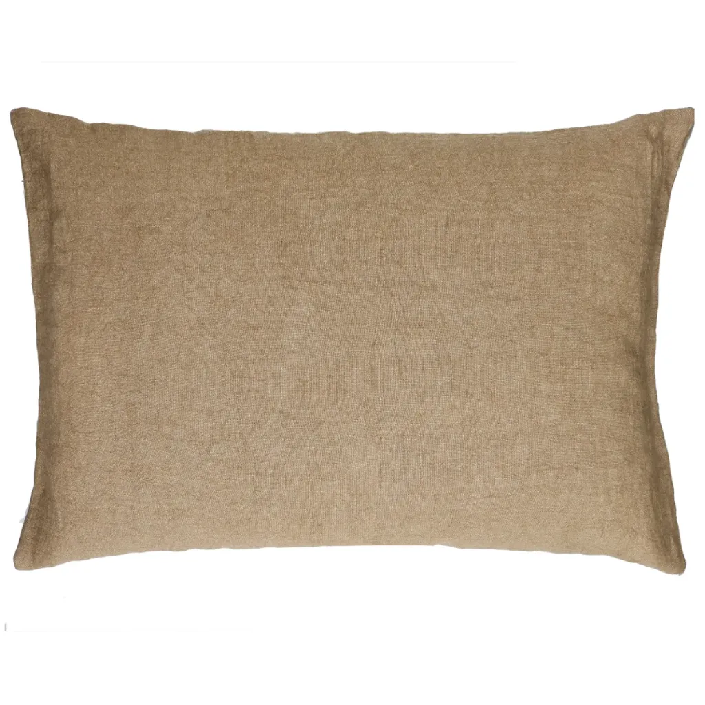[40403-OCH-25] Coussin lin ocre 70x50 - POMAX