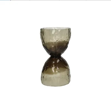 [41435-SMK-10] Vase diabolo verre fumé -H 29 - POMAX