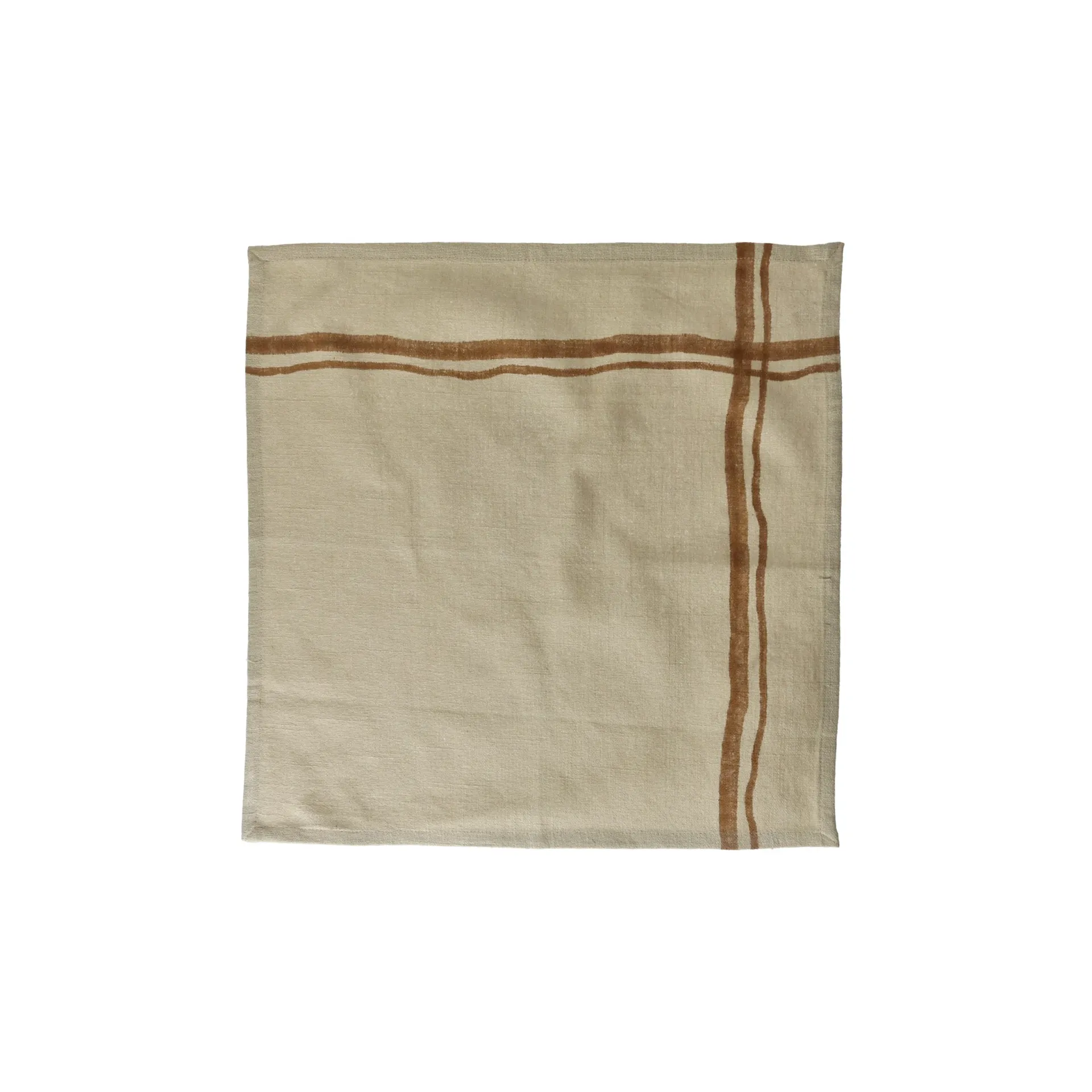 Serviette 45 x 45 cm ecru et rouille - POMAX