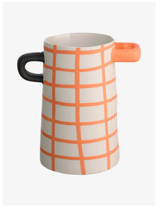 Vase orange à carreaux -ASA