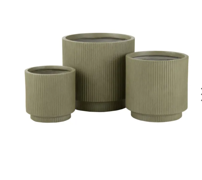 Cachepot argile vert-L-J-LINE