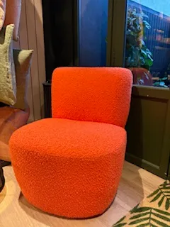 Fauteuil Eve bouclettes orange - OPJET PARIS
