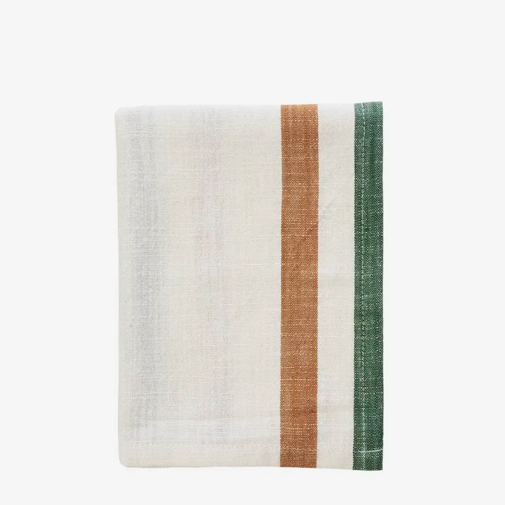 [JOKT1306] torchon cotton blanc orange vert 50x70 - MADAM STOLTZ