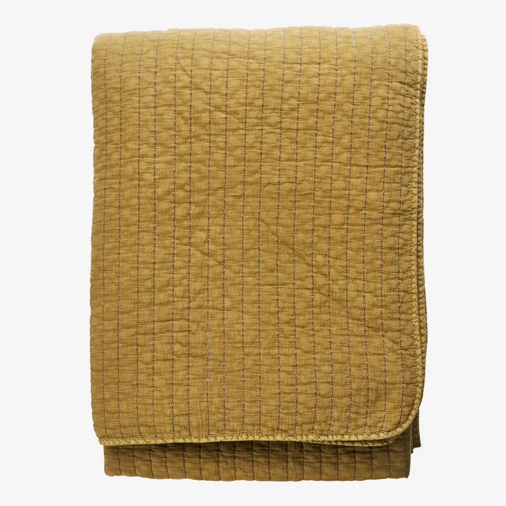 [L19QBC044TG] couvre lit 240x240 moutarde - MADAM STOLTZ
