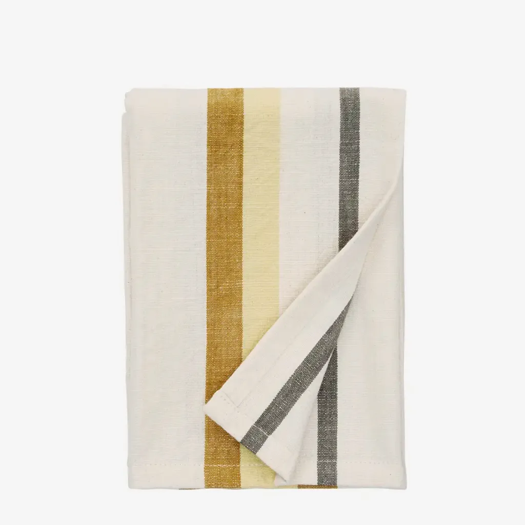 [JOKT2809] torchon cotton blanc orange jaune et gris 50x70cm - MADAM STOLTZ