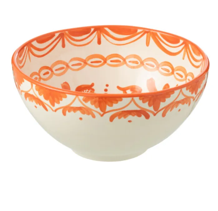 Saladier céramique blanc et orange - J-LINE