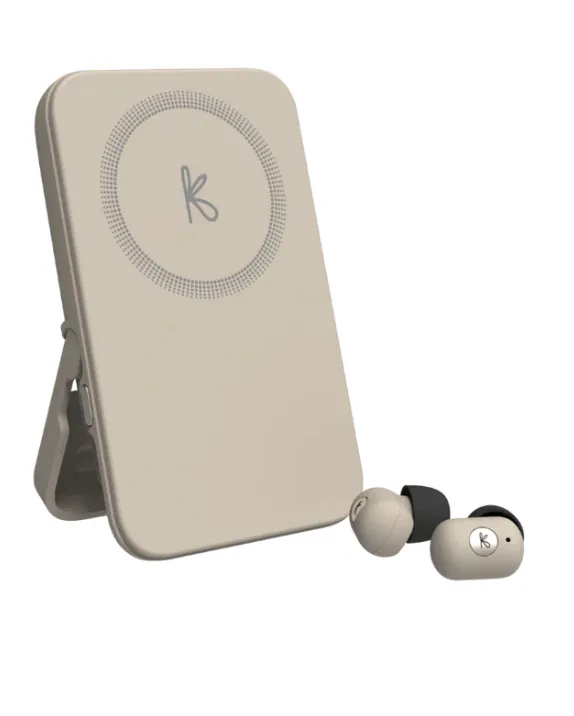 [KFTE89] Chargeur induction et écouteurs toCHARGE GO -beige - KREAFUNK
