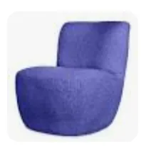 [015991] Fauteuil Eve bouclettes bleu - OPJET PARIS