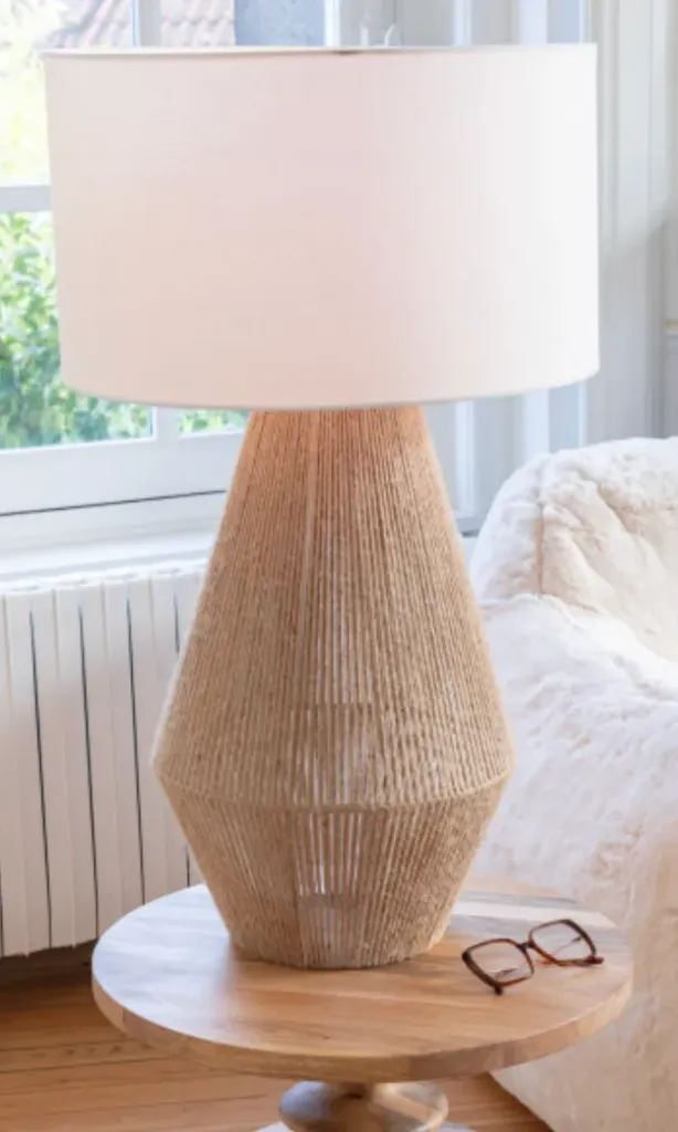 [49488] Lampe métal/jute naturel-J-LINE