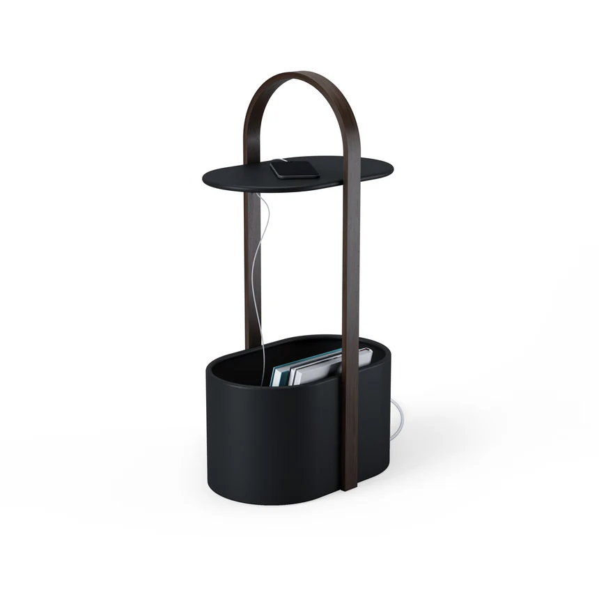 Table d'appoint metal noir et bois - UMBRA