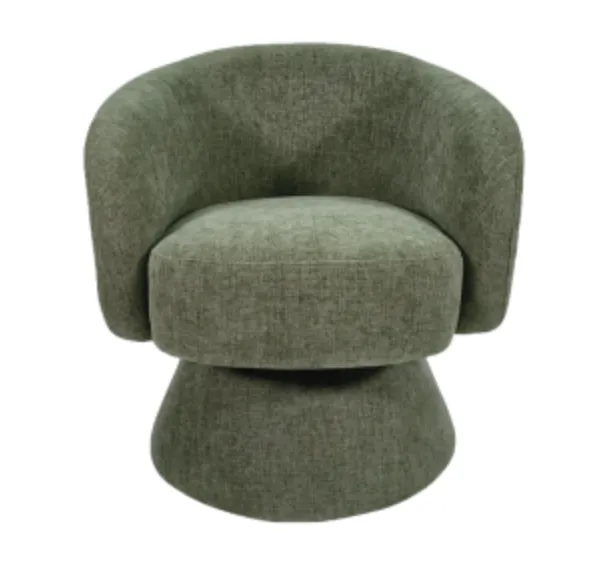[019381] Fauteuil Manon chenille kaki pivotant - OPJET PARIS