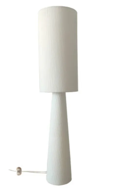 [017790] Lampadaire Saturne -velours cotelé blanc - OPJET PARIS