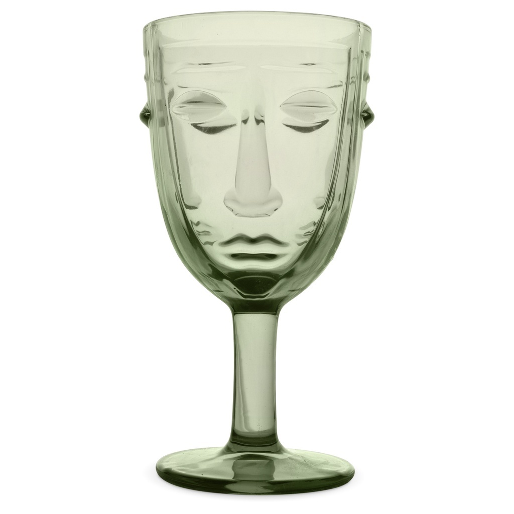 Verre à pied visage vert - OPJET PARIS