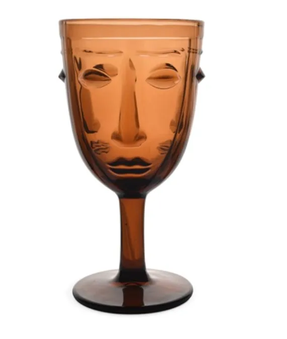 Verre à pied visage ambre - OPJET PARIS