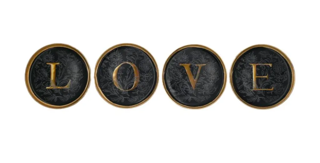 [RCB-6366/2] Sous verres enluminure love lot de 4 - BONCOEURS