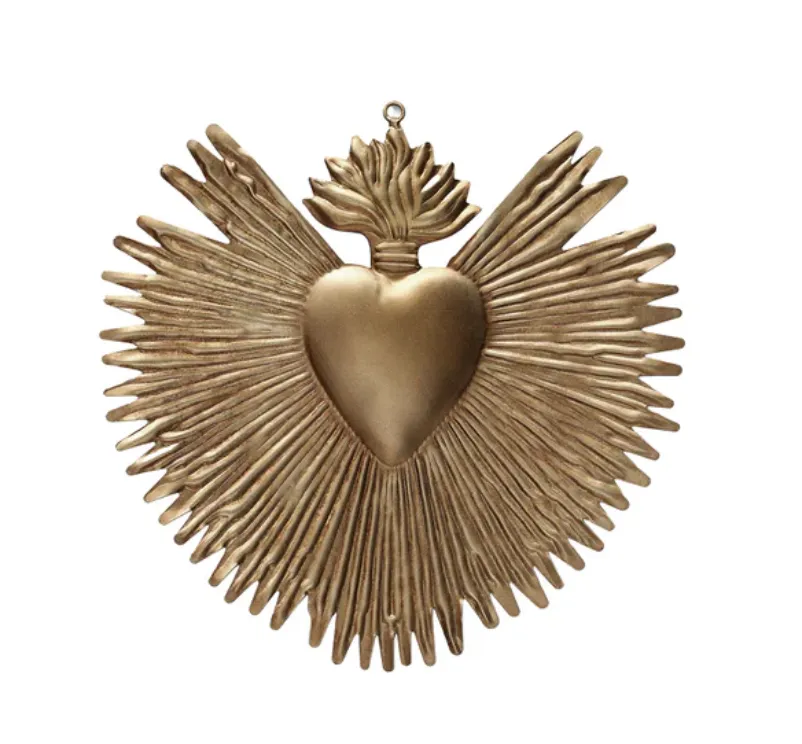 [EW-3804-S/4] Coeur ex-voto rayons argent - BONCOEURS