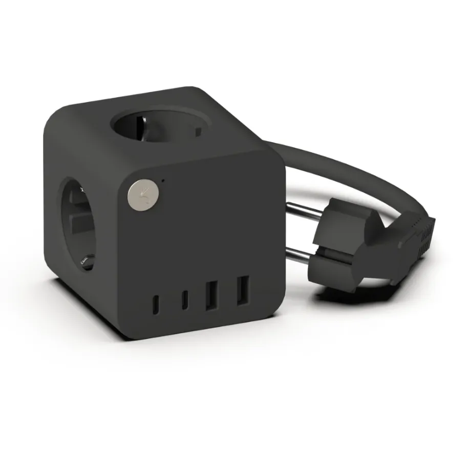 [KFNB12] Bloc multi prise avec cable 1M80 Ampie wired - noir - KREAFUNK