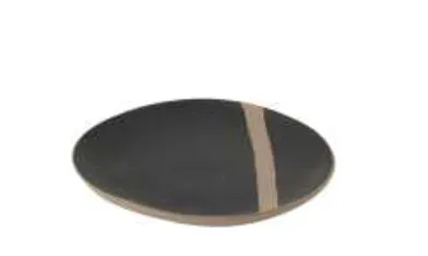 Assiette céramique noir/taupe-J-LINE