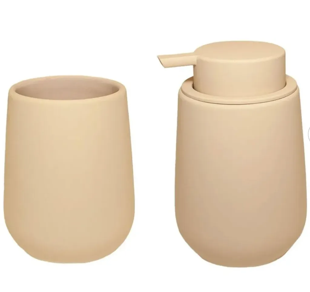 [BA26074] Set beige savon/brosse à dents-ANDREA