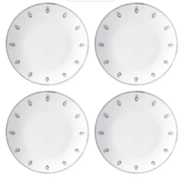 [018351] Set de 4 assiettes plates dorées Ex-voto-D26,7 -OPJET PARIS