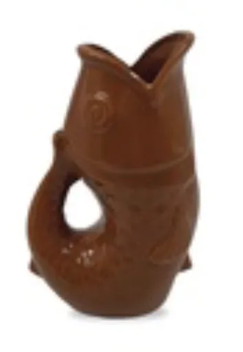 [015922] Vase pichet poisson marron - OPJET PARIS