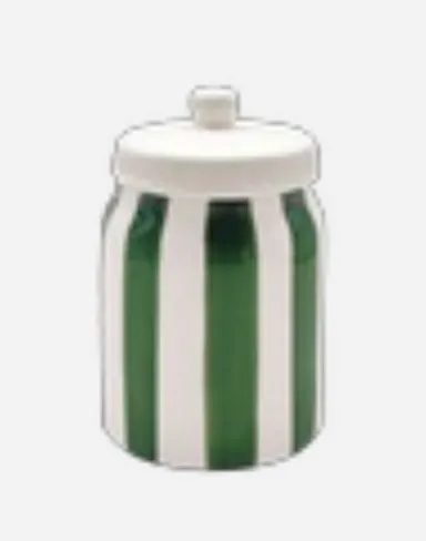 [018114] Boite pot rayure vert - OPJET PARIS