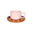 [017831] Tasse et sous tasse chic rose/brun - OPJET PARIS