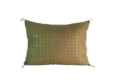 [GT-4018B-LC-KA/4] Coussin 40x60 lurex carreaux kaki - BONCOEURS