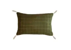 [GT-4019B-LC-KA/4] Coussin 20x30 lurex carreau kaki - BONCOEURS