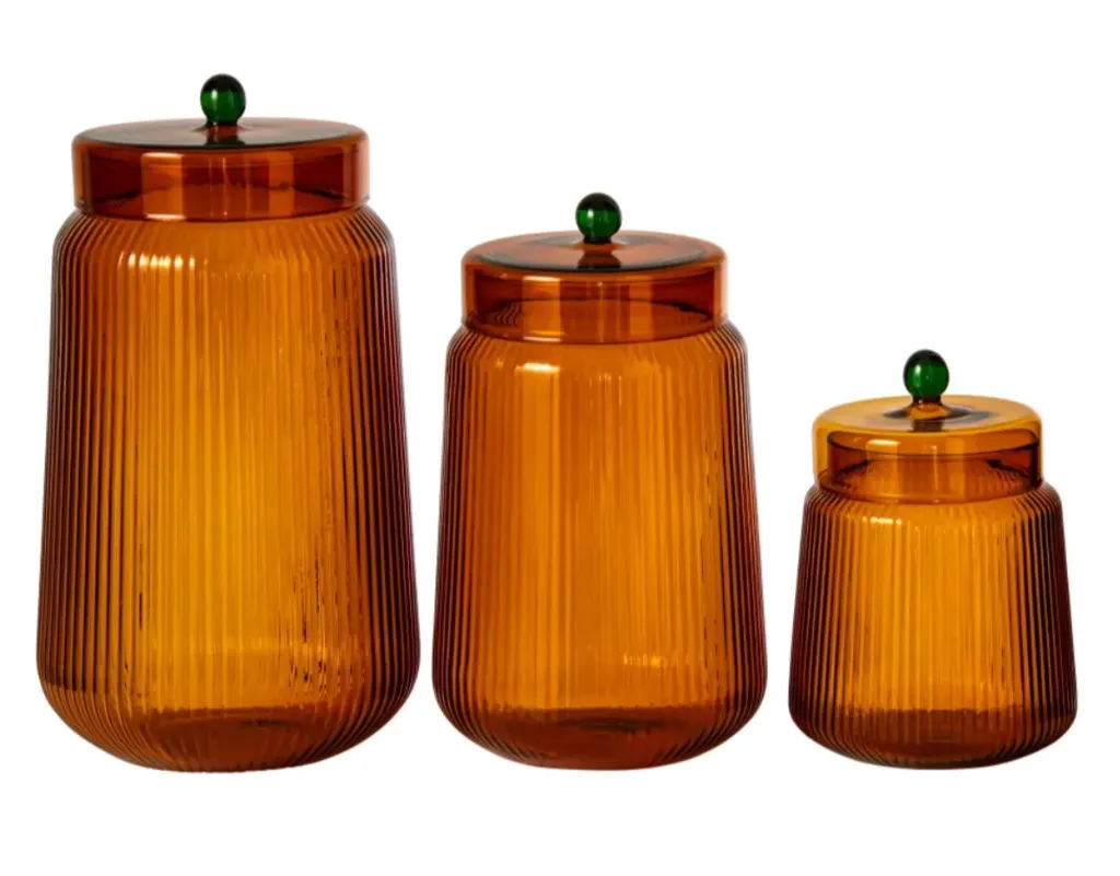 Pot à provision verre orange L - J-LINE