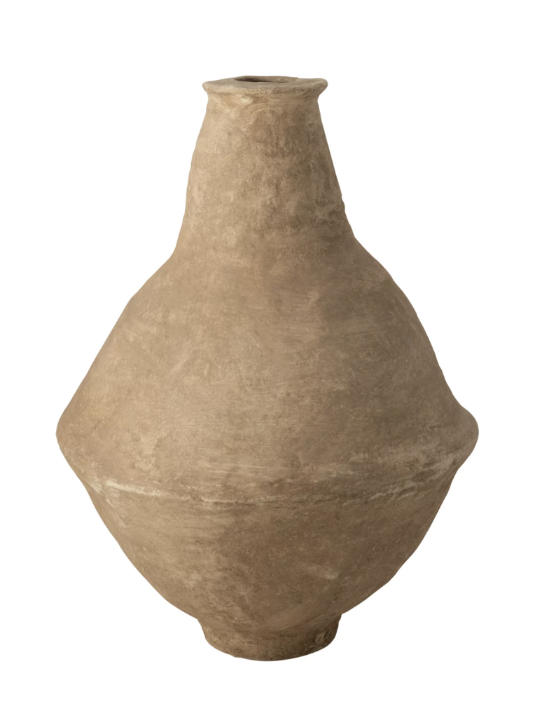 Vase XL papier maché beige - J-LINE